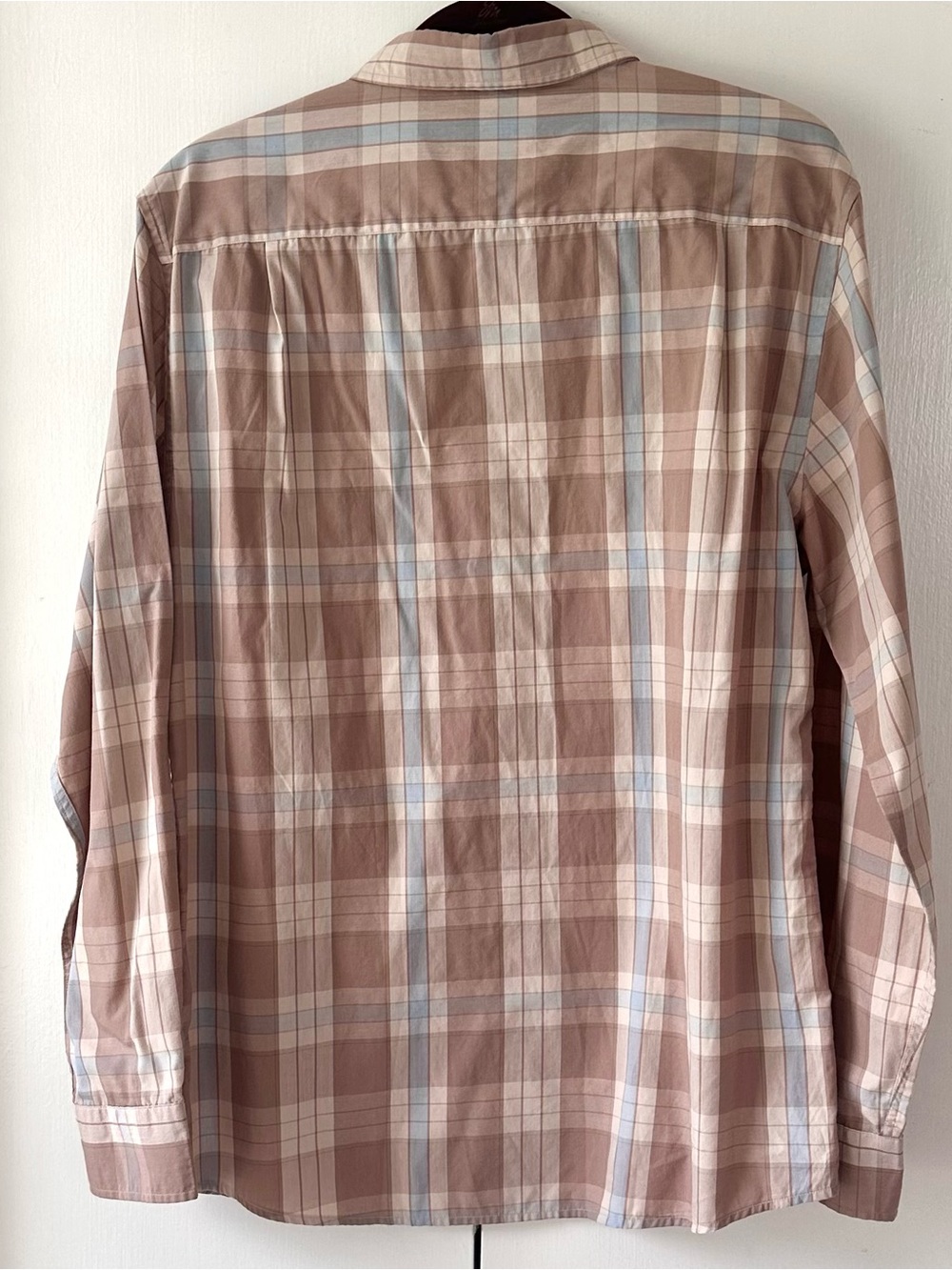 Casual Plaid Button-Down Shirt in Taupe Blue - Unbranded - Picture 2 of 7